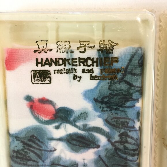 5 Vintage Silk & Embroidered Handkerchief  Hanky New In Package Travel Souvenir - Picture 5 of 6